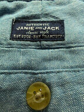 JANIE & JACK Kid's Pants Blue Linen.  Size 7.  Pockets.  Holiday /Easter Church